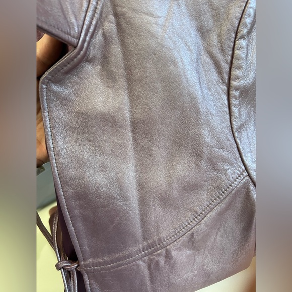 Vintage 90’s Metallic Purple Lamb Leather Jacket - Picture 12 of 13
